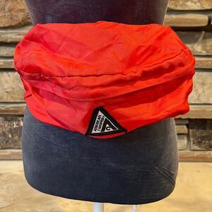 Vintage 90s American Camper Red Nylon Belt Bag